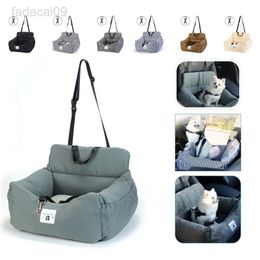 Cover Carrier Pad with Safety Belt Cat Puppy Safe Carry House Seat Bag Basket Pet Car Travel Product Dog Bed HKD230706