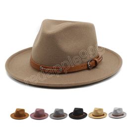 Soft Wool Felt Fedora Hat For Men Women Curved Brim Trilby Jazz Hat Gentleman Party Dress Cap Sombreros De Mujer