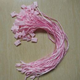 1000pcs Pink swing tags seal cords Hang tag strings for clothing whole promotion288U