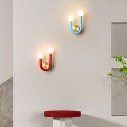 Wall Lamp Cream Wind Middle Designer Children's Room Bedroom Bedside Lights Creative Art Corridor Sconces