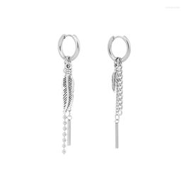 Dangle Earrings KPOP Men Threader Earrings- Stainless Steel Chain Drop Pendan-minimalist Earring-Circle Stud Earring-Bar Earring