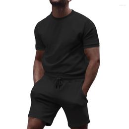 Men's Tracksuits Short-Sleeved T-Shirt Shorts Set Men Trend Summer Loose Design Casual Travel Running Multi-Purpose Two-Piece M785