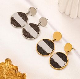 Simple Gold Plated 925 Silver Luxury Brand Designers Letters Stud Geometric Famous Women Stainless Steel Round Crystal Rhinestone Earring Wedding Jewerlry ZG2278