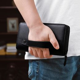 Carteiras Carteira para Homens de Couro de Seção Longa RFID Cartão Anti-roubo Saco Swiping Camada Superior Bolsa Moeda Alta Qualidade Clutch