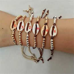 Strand Fashion Cowrie Shell Jewellery Bead Bracelets For Women Boho Vintage Gold Colour Seashell Handmade Bracelet Beach