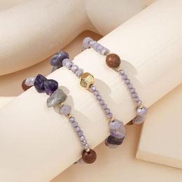 Strand 3pcs Wooden Beads Stone Couple Bracelet For Women Men Friend Jewellery Gift