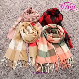 Factory Designer Original Bur Home Winter scarves online store Childrens Scarf Autumn Double sided Plaid Star Style Classic Fringe Neck Girls Imitation Cashm