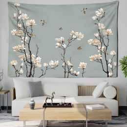 Tapestries Flower and Bird Landscape Tapestry Plum Blossom Room Background Wall Painting Tapestry Home Art Decoration