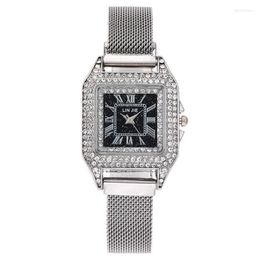 Wristwatches Quartz Watches Women's All Diamond Steel Band Square Korean Version Leisure Fashion Network Red Trend Watch