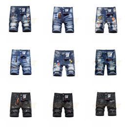 Luxury Mens Casual Jeans Shorts Men Design Ripped Distressed Denim Biker Shorts Male Hip Hop Rock Short Pants274W