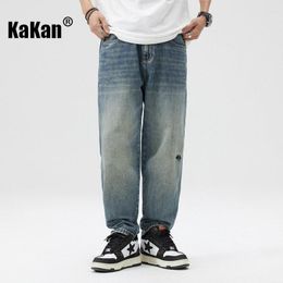 Men's Jeans Kakan - European And American Loose Straight Casual Blue Spring/Summer Micro Span Junior K023-3009