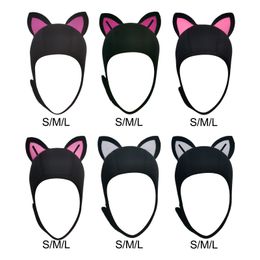 Swimming caps Cat Ears Scuba Dive Hood Cap for Woman Children Comfortable Accessories Convenient to Wear and Take Off Stretchable Keep Warm 230705