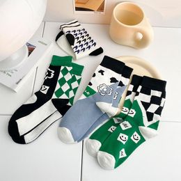 Women Socks 2023 Love Women's Cute Kawaii Green Woman Clothes Harajuku Jacquard Leisure Breathable Stockings Sports Cotton Underwear