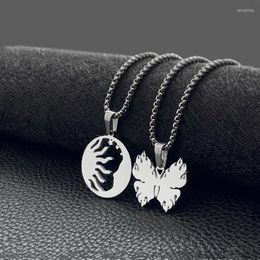 Pendant Necklaces Fashion Men And Women Titanium Steel Pendants Stainless Butterfly Belt Flame Jewellery Wholesale