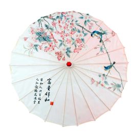 Umbrellas Ancient Style Oil Paper Cloth Umbrella Chinese Style Dance Performance Indoor And Outdoor Ceiling Decoration Silk Craft Parasol