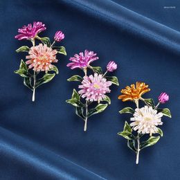 Brooches Daisy Flower Enamel Pin Women Pins And Fashion Weddings Party Bouquet Clothes Suit Jewellery Accessories Gift