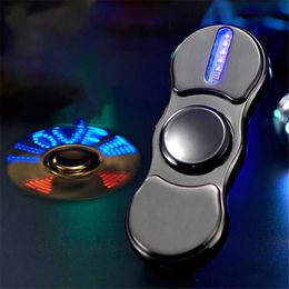 Hand Spinner USB Electric Lighter LED Strips Finger Plasma Arc Lighters Metal Windproof Tungsten Turbo Pulsed U8PT