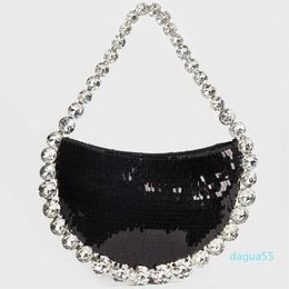 Shoulder Bags Women Messenger Bag Rhinestone Flash Diamond Handbag Pillow Cylinder Shoulder Crossbody Bag Women pearlite