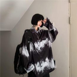 Harajuku Gothic Tie-Dye oversized blouse for Women and Men - 2023SS Collection in Black and White Streetwear Trend