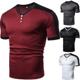 Men's T Shirts Oversized Solid Colour Patchwork Casual Sports Jr Fall Fashion Mens Large Tall Heavy Cotton For Men