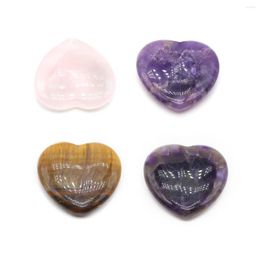 Pendant Necklaces Natural Stone Amethysts Pendants Heart Shape No Hole Rose Quartzs High-quality For Women Jewelry Making Necklace Party