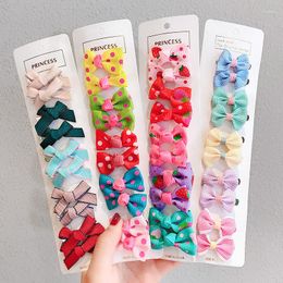 Hair Accessories 10Pcs Bowknot Baby Girl Hairpins Cute Floral Plaid Dot Children Clips Kid Barrettes Headwear