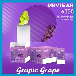 Mrvi Bar 6000 Disposable Vape Pen E Cigarette Device With 650mAh Battery 13ml Pod Prefilled Catridge rechargeable vs flex max