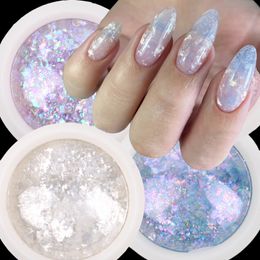 Nail Glitter Nail Powder Sequins Holographic Glitter Colour Nail Acrylic Powder Chrome Powder Mermaid Aurora Sequins Mirror Nail Decorations 230705