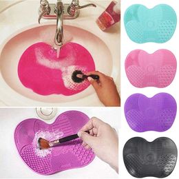 Newest Silicone Brush Cleaner Cosmetic Washing Brush Tool Multicolor Gel Foundation Makeup Brushes Cleaning Pad Scrub Plate With Suction Cup