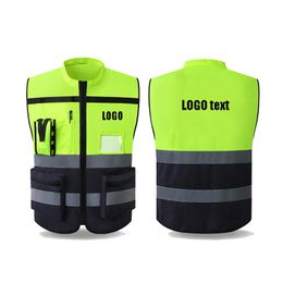 Other High Visibility Reflective Vest Zippered Construction Worker Safety Clothing Traffic Motorcycle Reflective Vest 230706