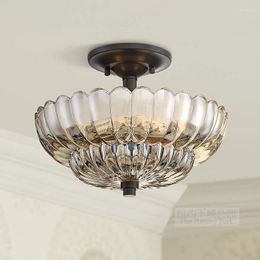 Ceiling Lights York Downtown Park Imported Elegant Daisy Amber Lace Semi-ceiling Lamp.