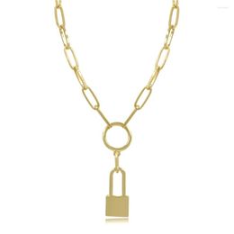 Pendant Necklaces Lover Lock Choker Necklace Steampunk Padlock Heart Chain Collier Couple Jewellery Gift