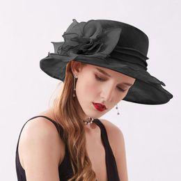 Wide Brim Hats Para Mujer Sombrero Hombre Womens Summer Dress Hat Leaf Flower Bridal Shower Casquette