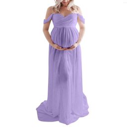 Casual Dresses Womens Maternity Off Shoulder Maxi Dress Pography Po Long Gow Luxury Evening Loose Women'S Summer