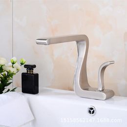 Bathroom Sink Faucets Z Type Basin Faucet Tube And Cold Brass Home Improvement Plumbing Plating Brushed Copper