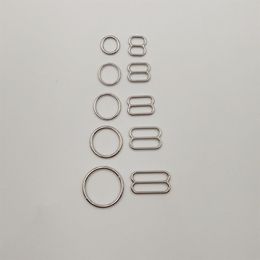 50 sets lot Nickel plated bra sliver rings and sliders 304P