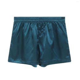 Underpants Mens Soild Color Mid Waist Breathable Boxer Brief Elastic Waistband Soft Satin Shorts Underwear Loungewear Sleepwear Bottoms