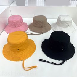 Pink bucket hat designer cap beach multicolor retro le bob casual long drawstring women luxury hats fisherman wide brim classical trendy PJ027