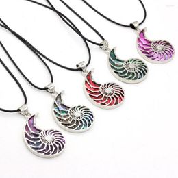 Pendant Necklaces 2023 Natural Shell Necklace Exquisite Alloy Pattern Fit Jewerly Party Gift 30x46mm
