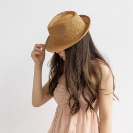 Wide Brim Hats King Wheat Large Size 2023 Spring Summer Brand Women Sun Hat Travel Beach Shading Lady Adult Casual Handmade Jazz