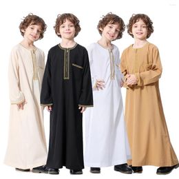 Ethnic Clothing Abaya Dubai Boys Embroidery Patchwork Jilbab Khimar Turkey Ramadan Arabic Muslim Clothes Kaftan Moroccan Islamic Long Robe