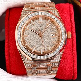 Diamond Watch Automatic Mechanical Movement 40mm Sapphire Waterproof Men Wristband Casual Business Wristwatch Montre De Luxe