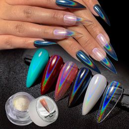 Nail Glitter Universal Laser Nail Glitter Holographic Powder Nail Art Unicorn Aurora White Sequins Mermaid Dust Small Flakes Manicure Decora0 230705