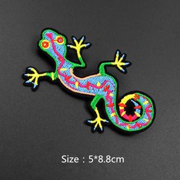 Cute Gecko Clothes Embroidered Patch Applique for Backpack Jacket Jeans Iron on Sewing Cropped Stickers Badges310b