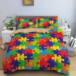 Bedding Sets Colour Mosaic Digital Printing Home Textile 3D Geometric Design Down Bed Cover Pillowcase Children Adult Bedroom Art Set