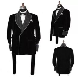 Men's Suits Blazers Winter Spring Velvet Men Tuxedos Overcoats Long Jacket Groom Party Prom Coat Business Wear Outfit Pyjamas Set 230705