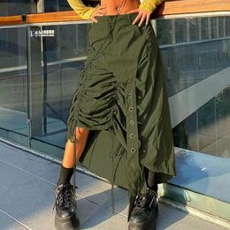 Skirts For Women Plus Size Gothic Irregular Pleated Party Maxi Skirt High Low Costumes Punk Streetwear Women's Short