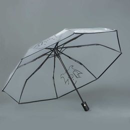 Umbrellas Folding Sunshade Anti-UV Parasol Portable Rain Transparent Umbrellas Fully Automatic Outdoor Travel Umbrella