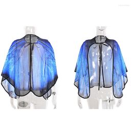 Scarves Women Girls Dark Gothic Lace-Up Cape Shawl Gradient Fairy For Butterfly Wing Printed Cardigan Festival Costume Poncho Sc L5YB