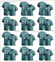 2023 All-Star Baseball Jerseys 58 Luis Castillo 2 Yandy Diaz 56 Randy Arozarena 18 Shane McClanahan 27 Mike Trout 17 Shohei Ohtani 99 Aaron Judge 45 Gerrit Cole Stitched